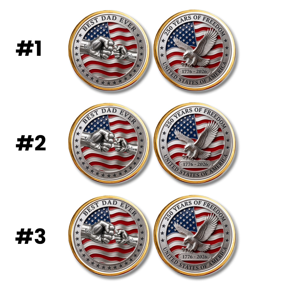 Stars And Stripes Dad - Personalized Commemorative Keepsake Coin