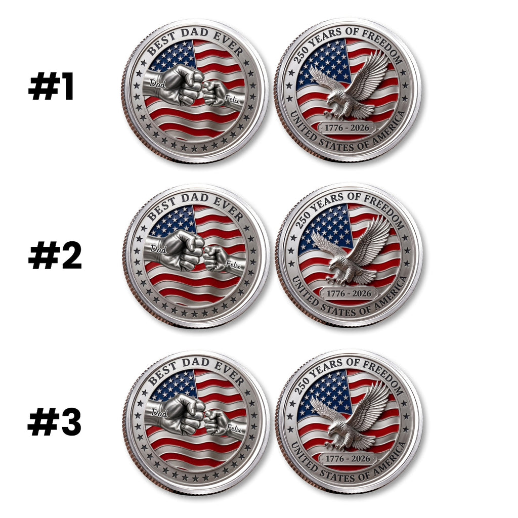 Stars And Stripes Dad - Personalized Commemorative Keepsake Coin