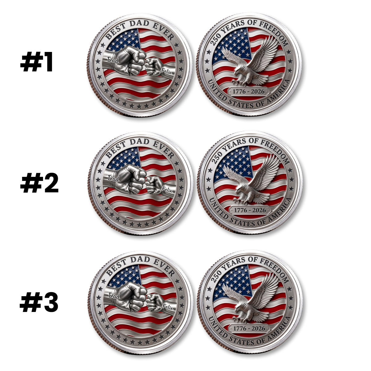 Stars And Stripes Dad - Personalized Commemorative Keepsake Coin