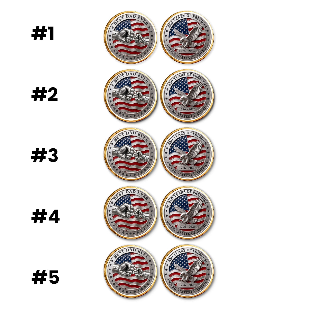 Stars And Stripes Dad - Personalized Commemorative Keepsake Coin