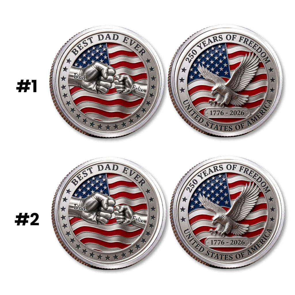 Stars And Stripes Dad - Personalized Commemorative Keepsake Coin