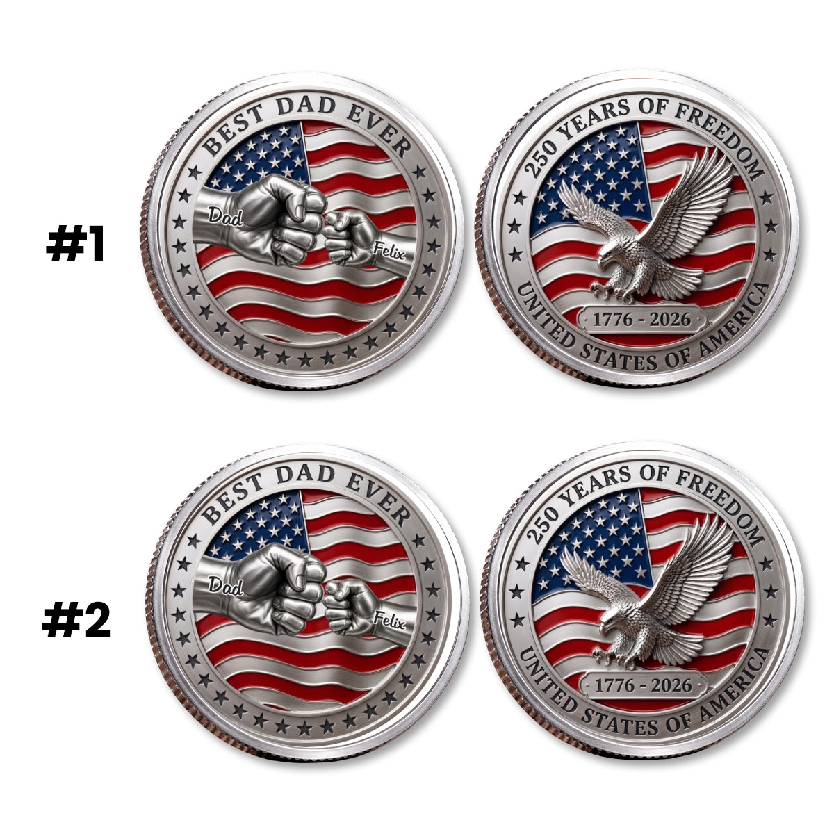 Stars And Stripes Dad - Personalized Commemorative Keepsake Coin