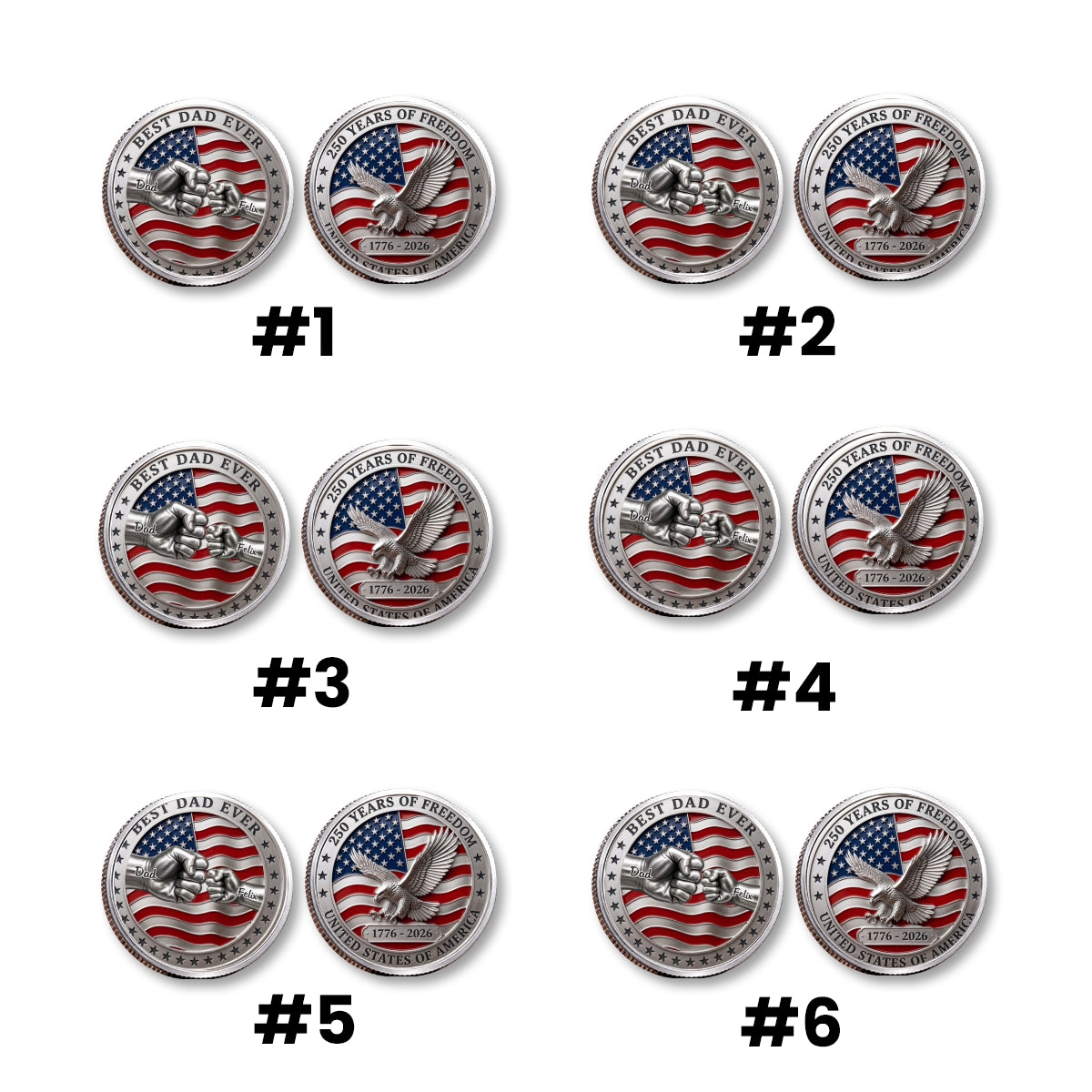 Stars And Stripes Dad - Personalized Commemorative Keepsake Coin