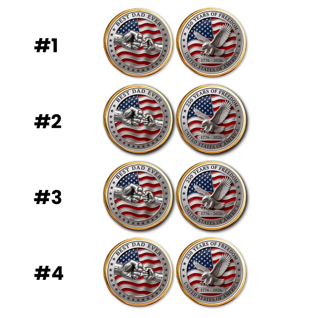 Stars And Stripes Dad - Personalized Commemorative Keepsake Coin