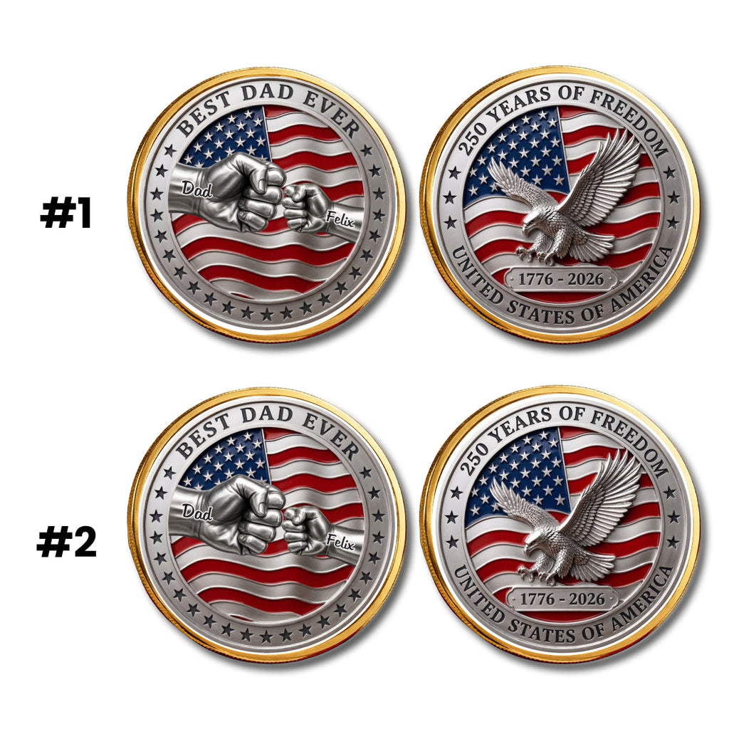 Stars And Stripes Dad - Personalized Commemorative Keepsake Coin