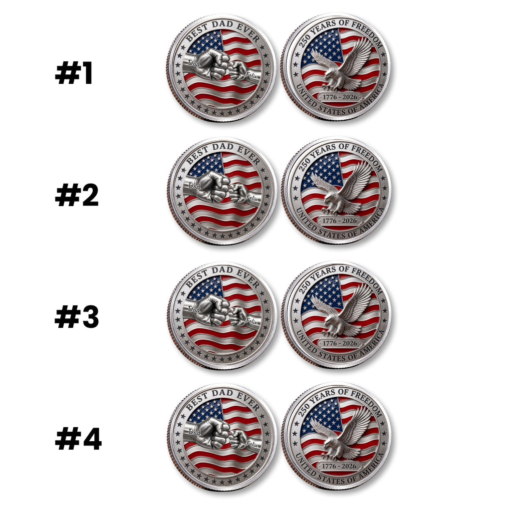 Stars And Stripes Dad - Personalized Commemorative Keepsake Coin