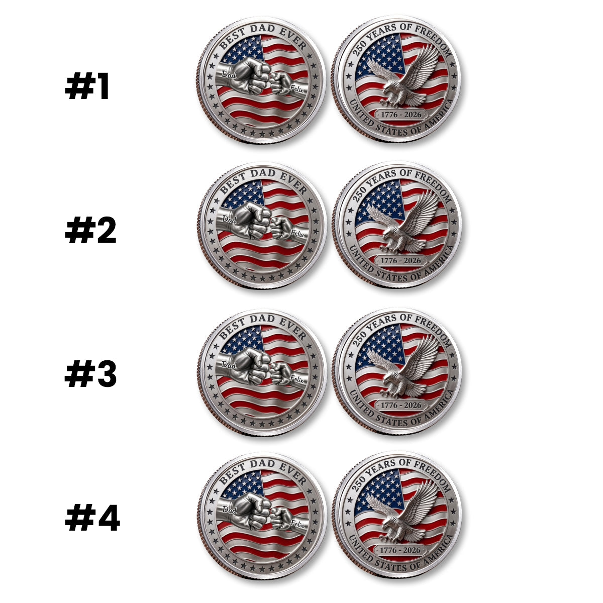 Stars And Stripes Dad - Personalized Commemorative Keepsake Coin