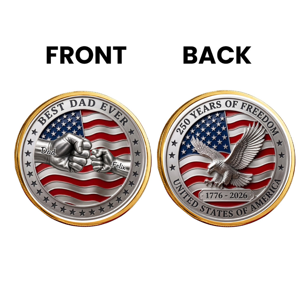 Stars And Stripes Dad - Personalized Commemorative Keepsake Coin