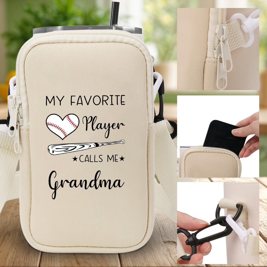 Grandma Little Champion - Personalized Water Bottle Carrier Bag