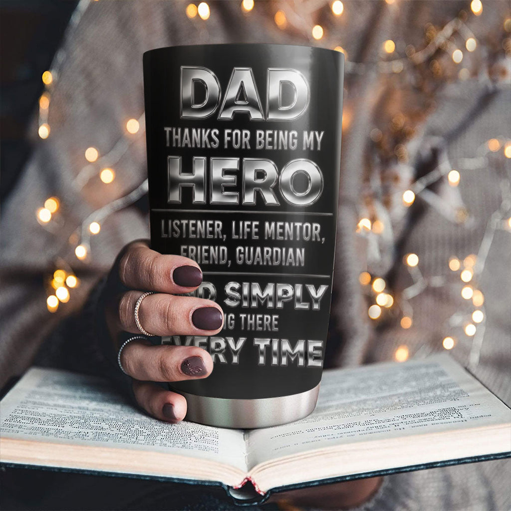 Custom Father's Day Birthday Gifts For Dad • My Hero - Personalized 3D Effect Tumbler