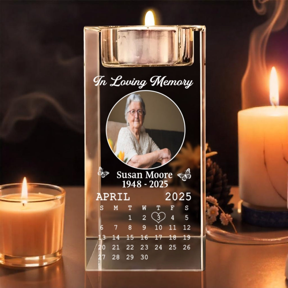 In My Memory - Personalized Crystal Candle Holder
