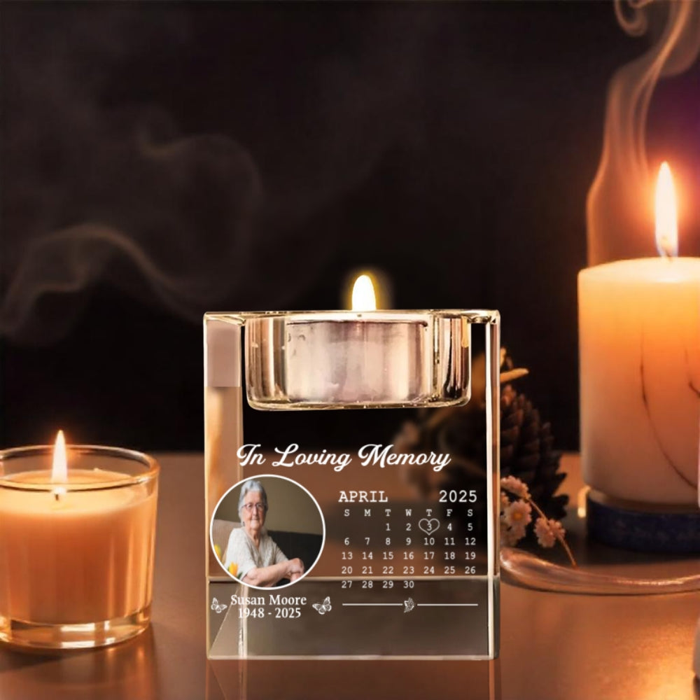 In My Memory - Personalized Crystal Candle Holder