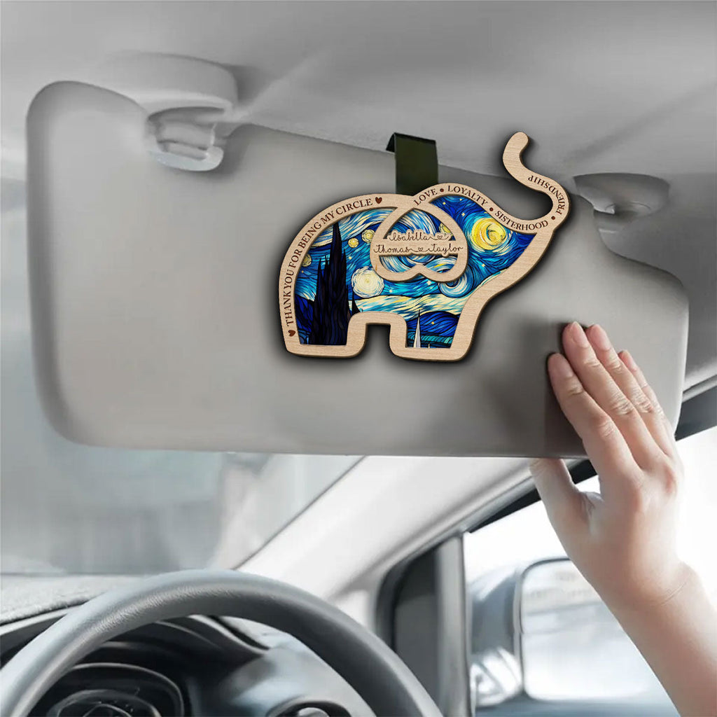 Thank For Being My Elephant - Personalized Car Visor Clip
