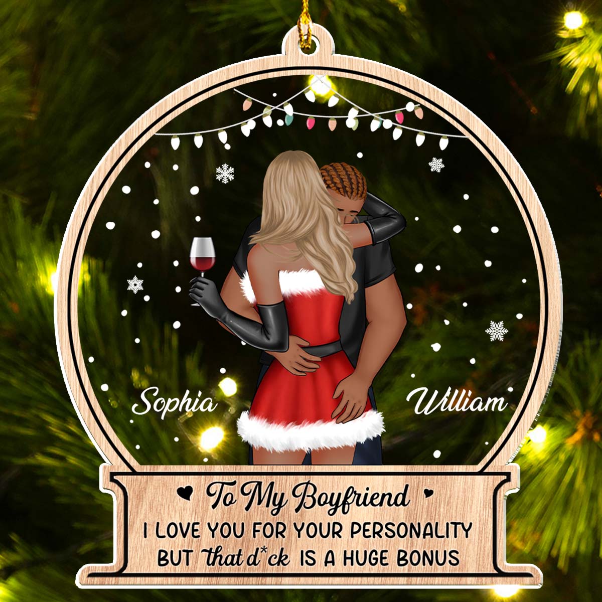 Custom Couple Christmas Ornament, Anniversary Gift •  Dear Husband - Personalized Acrylic Ornament