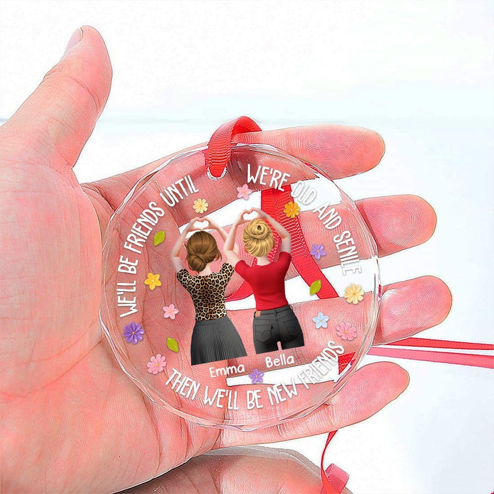 Custom Friendship Christmas Ornament, Best Friend Gift •  Still Laughing After All Years - Personalized Glass Ornament