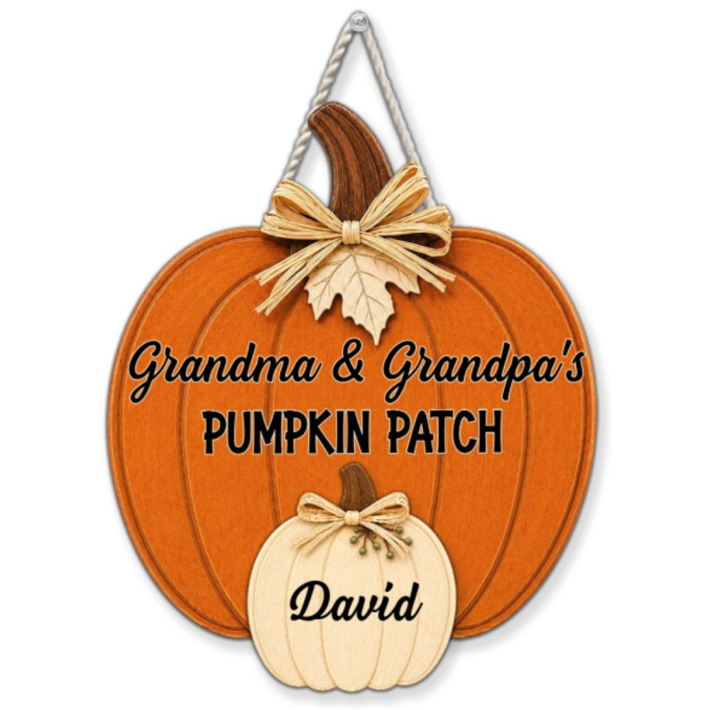 Custom Home & Wall Decor, Birthday & Christmas Gift • A Pumpkin Patch Full Love - Personalized Wood Sign