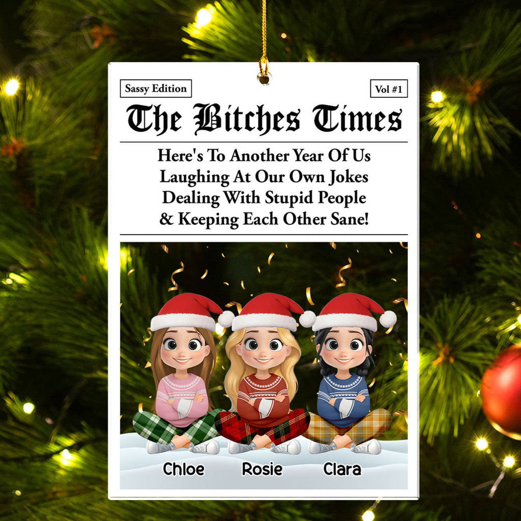 Custom Friendship Christmas Ornament, Best Friend Gift •  Bad Decisions Make Great Stories - Personalized Acrylic Ornament