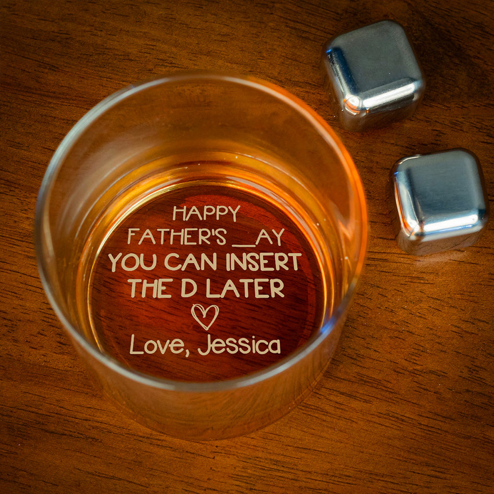 Custom Father's Day Birthday Gifts for Husband • For My Husband - Personalized Engraved Whiskey Glass