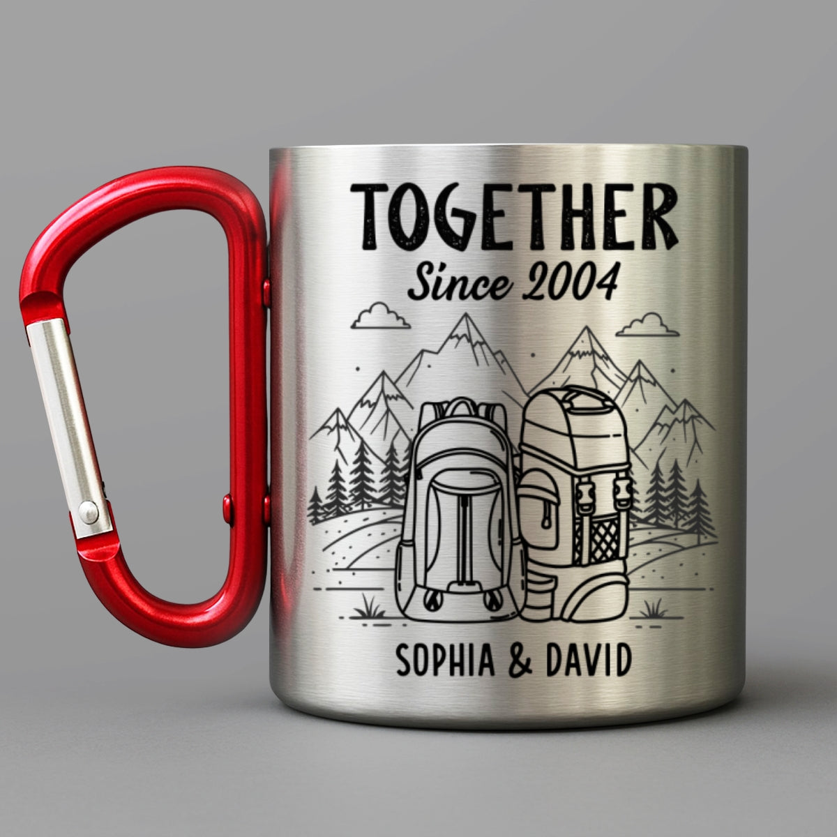 Custom Anniversary Keepsake Gifts For Couple • Together Since - Personalized Carabiner Mug