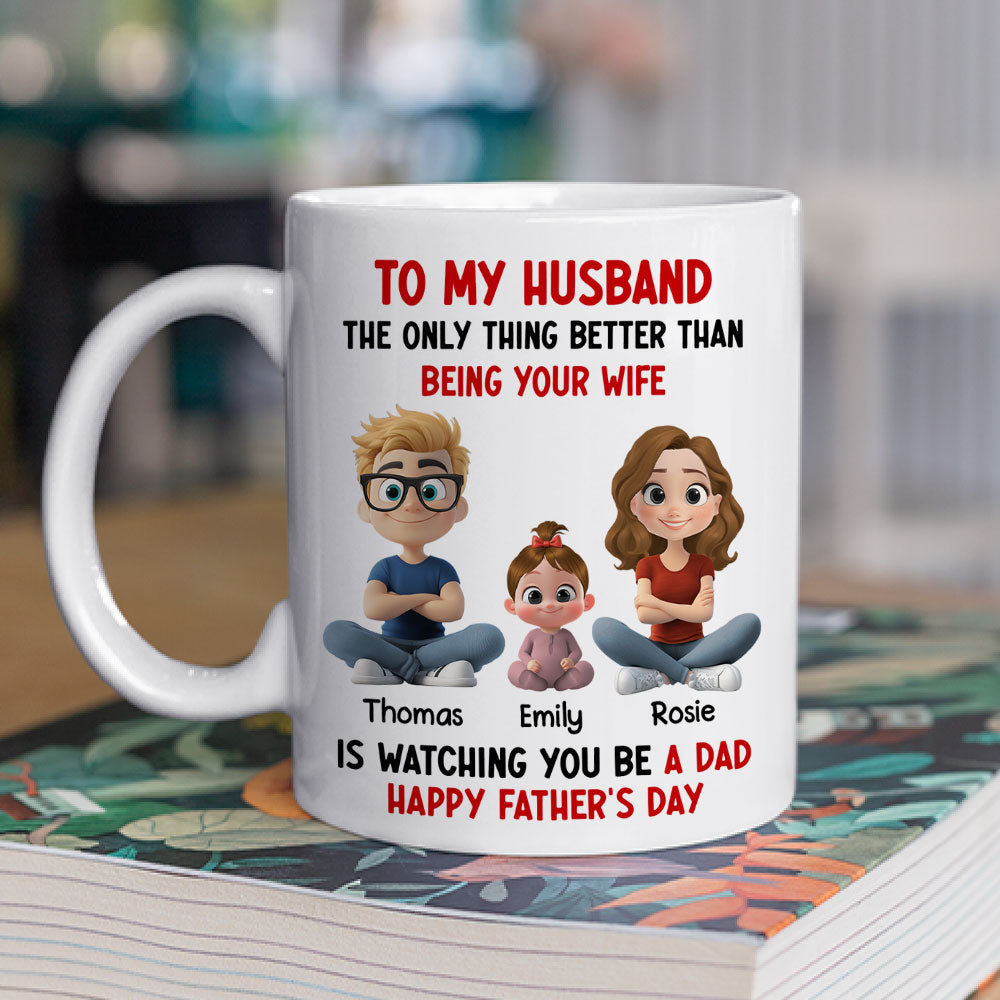 Custom Anniversary Keepsake Gifts For Couple • Watching You My Husband - Personalized Coffee Mug