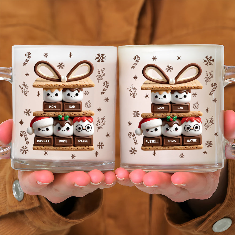 Custom Christmas & Birthday Keepsake Gift • Happy Smores - Personalized Glass Mug