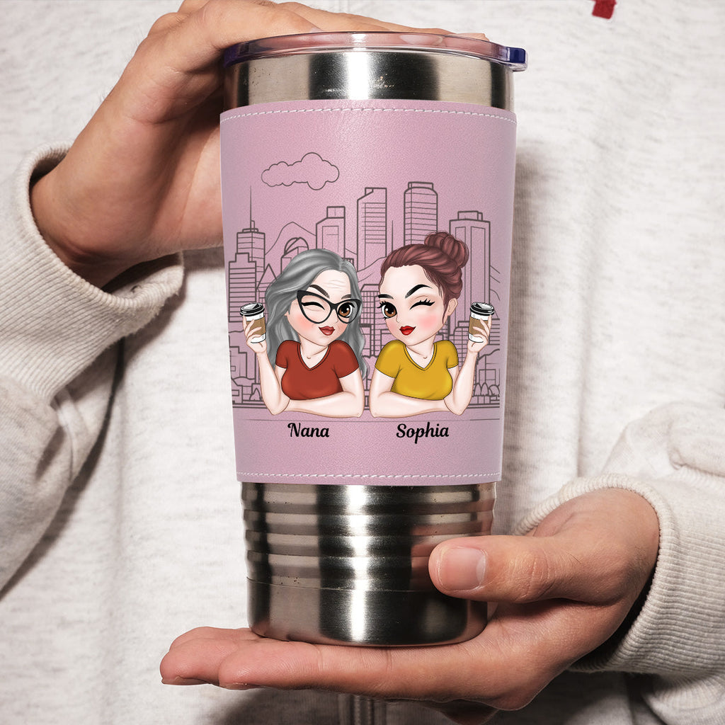 Custom Christmas Birthday Gifts For Granddaughter, Daughter • My Brave Girl - Personalized Pink Leather Tumbler