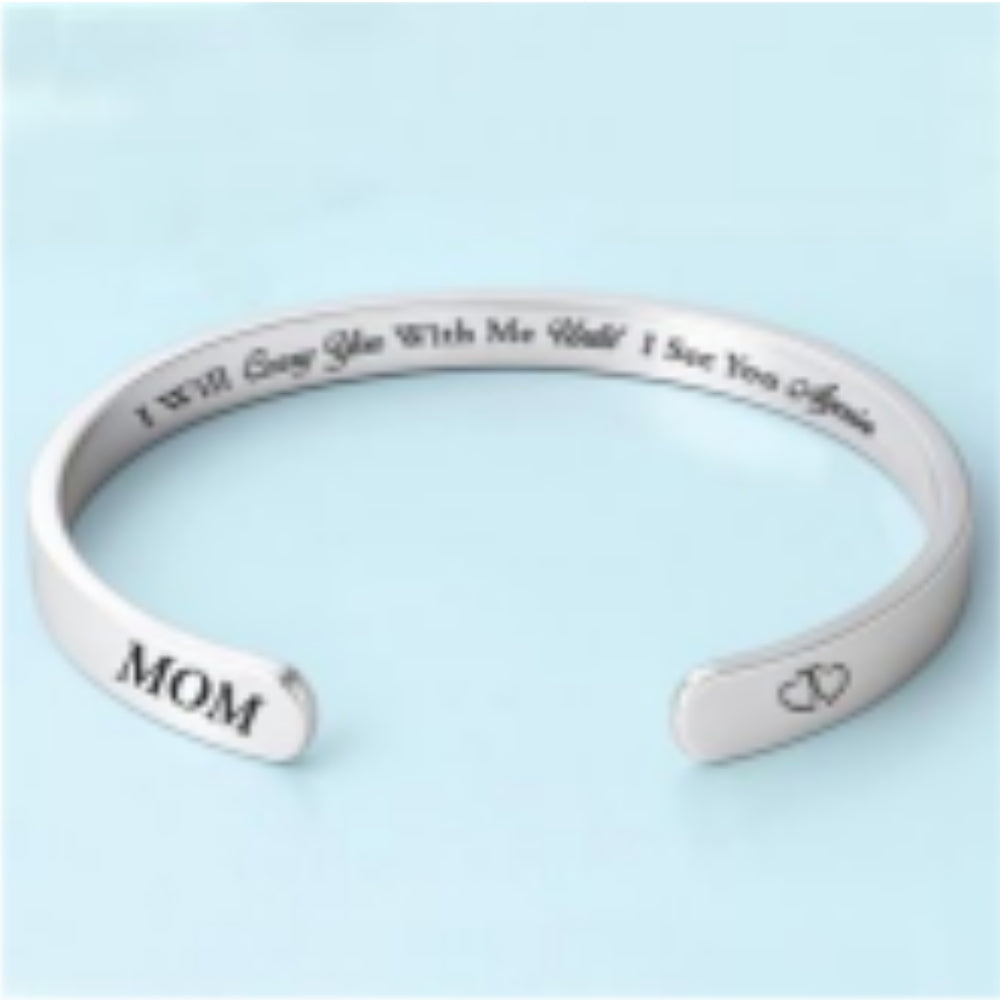 I Will Carry You With Me - Personalized Bracelet Cuff