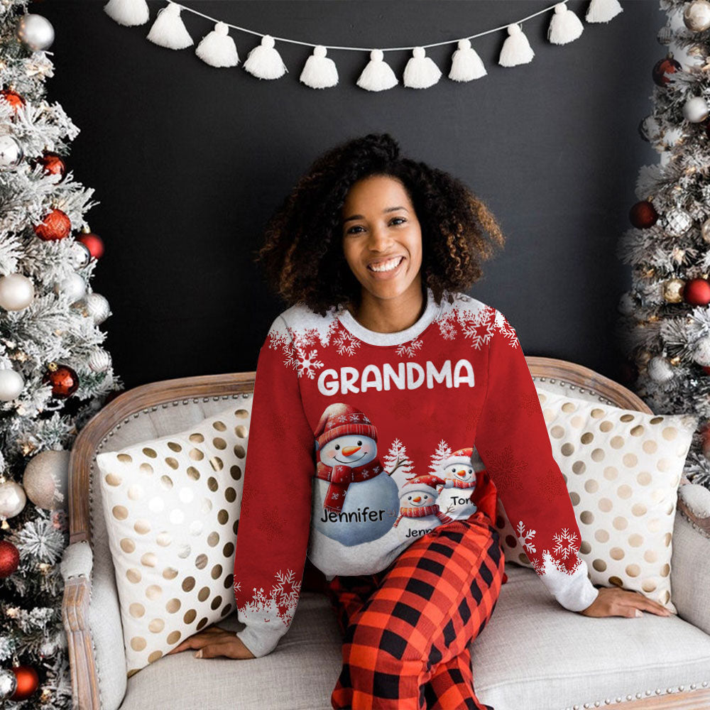 Custom Grandma Christmas Sweatshirt, Gift for Mothers • My Fav People Call Me - Personalized All-Over-Print Sweatshirt
