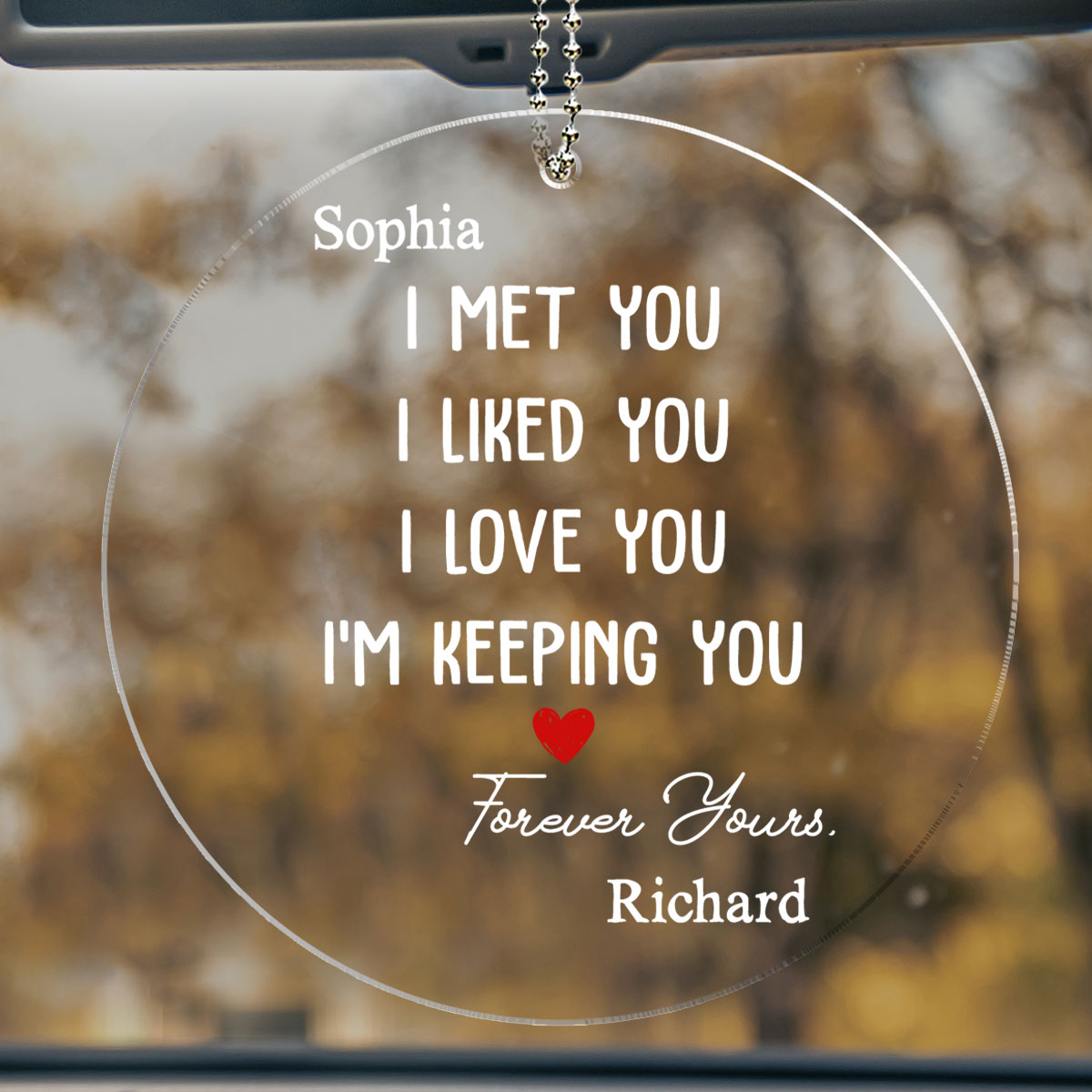 I Met You I Liked You - Personalized Car Ornament