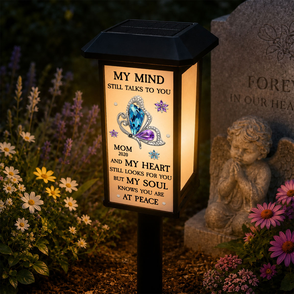 My Soul Knows You Are At Peace - Personalized Solar Garden Light