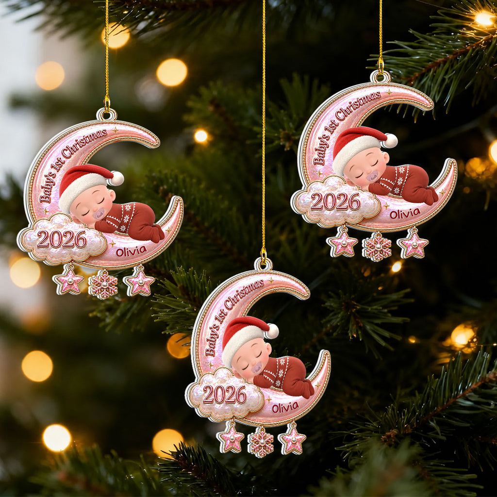 Custom Family First Christmas Ornament •  Our Little Christmas Miracle - Personalized 3D White Acrylic Ornament