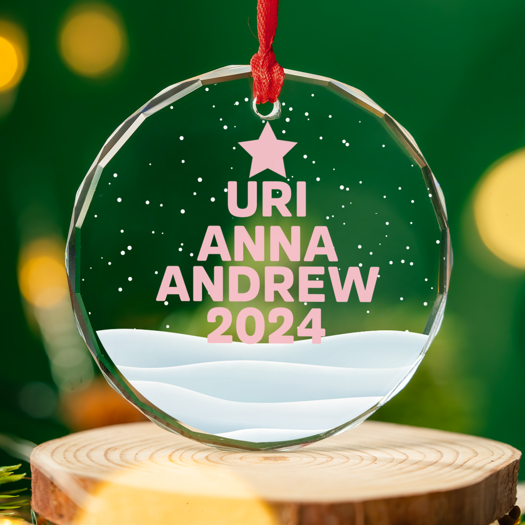 Custom Family Ornament, Christmas Gift for Family Members •  Love Family - Personalized Glass Ornament