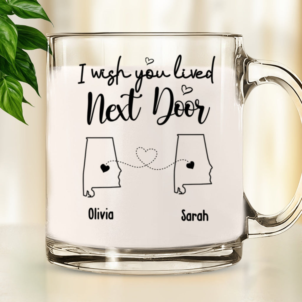 Custom Best Friend, Christmas & Birthday Friendship Keepsake Gift • I Wish We Lived Closer - Personalized Glass Mug