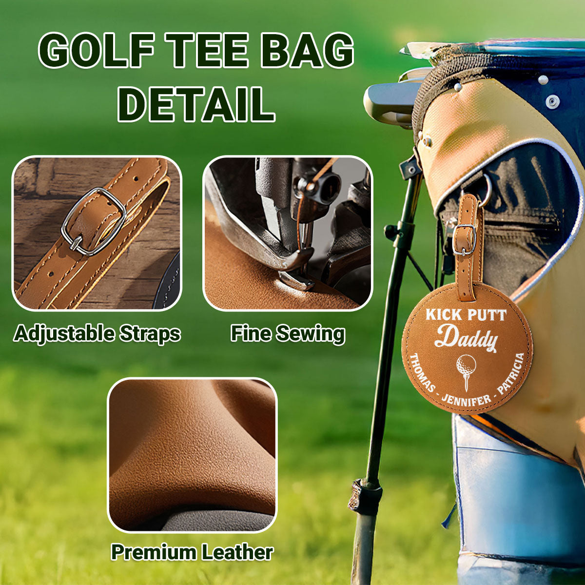 Kick Putt Daddy - Personalized Golf Tee Bag