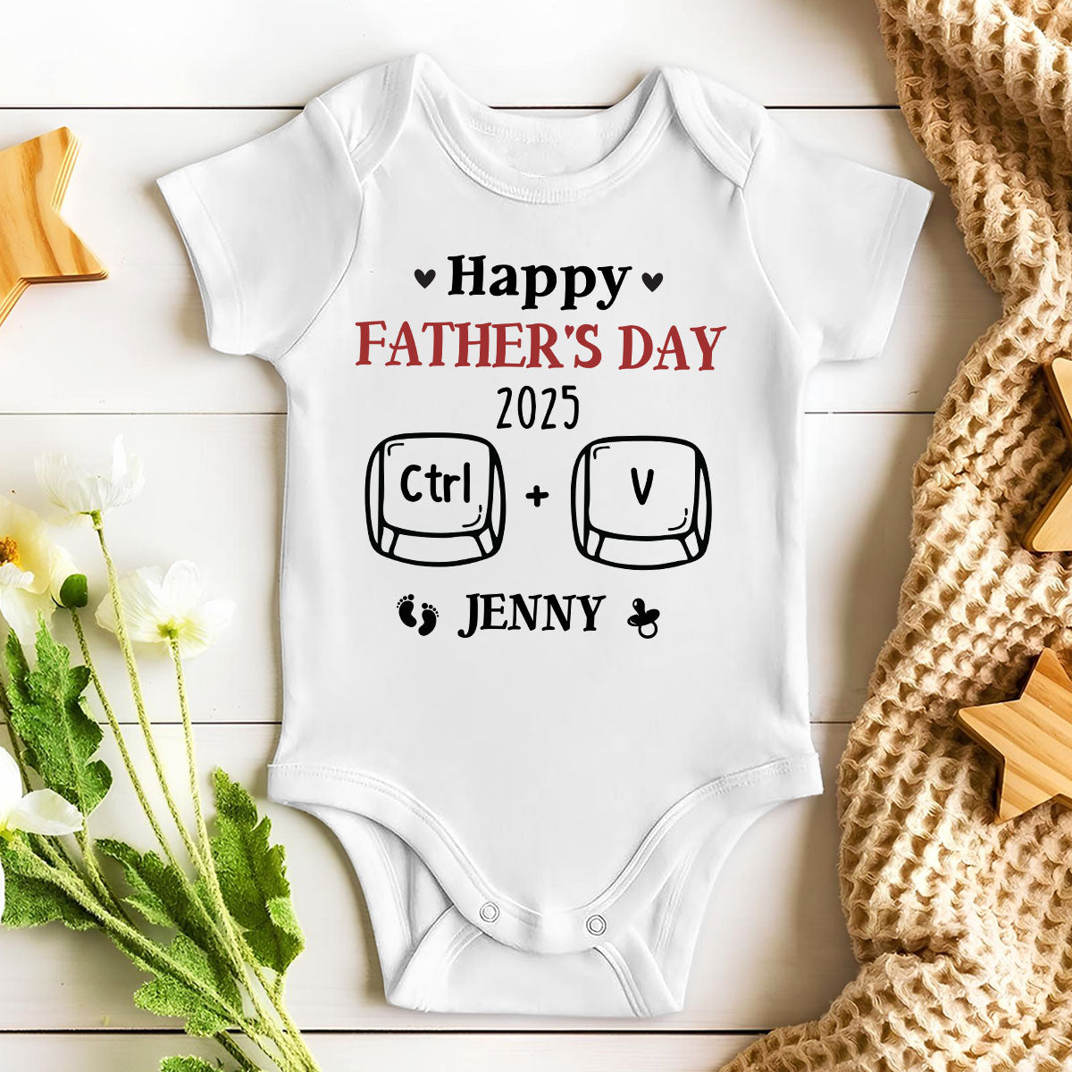 Custom Father's Day, Special Gift for Dad & Grandpa • Father And Baby Matching - Personalized T-shirt And Onesie