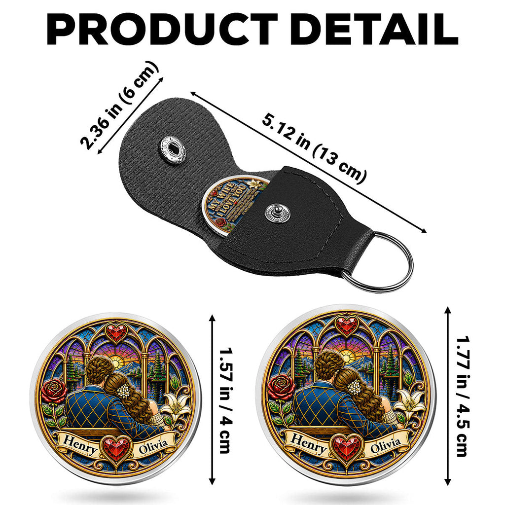 Custom Coin Keychain for Wife, Couple Anniversary Valentine's Day Gifts • My Forever Love - Personalized 3D Printing Pocket Hug