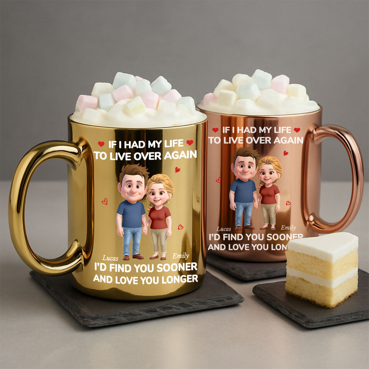Custom Anniversary Keepsake Gifts For Couple • Love You For Life - Personalized Metallic Mug