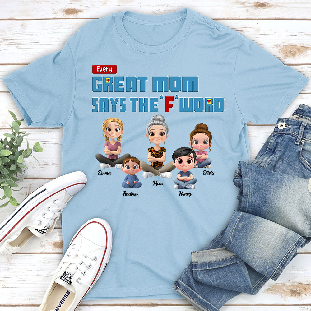 Custom Christmas Anniversary Keepsake Gifts For Wife • Every Great Mom Says F Word - Personalized Shirt