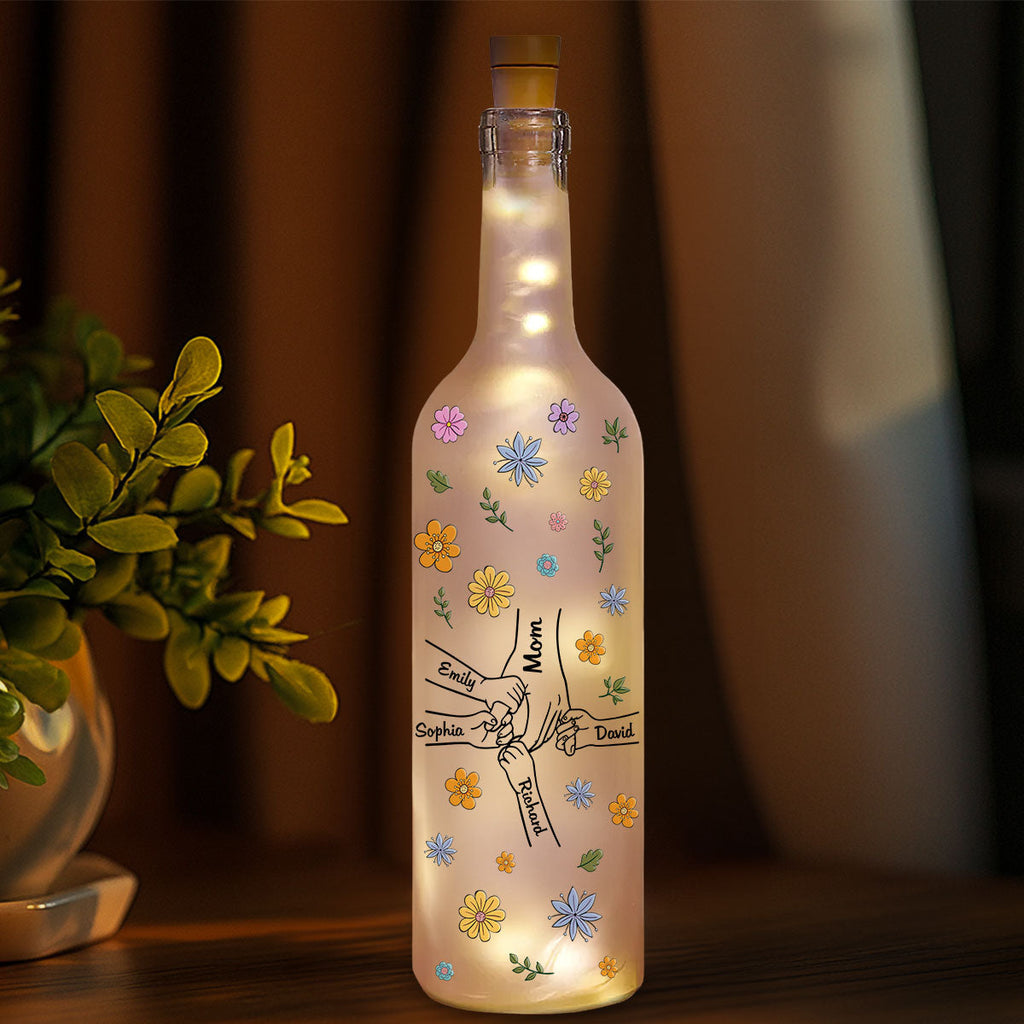 Mom Hold Our Hands - Personalized Bottle Lamp