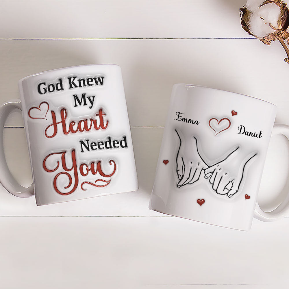 Custom Anniversary Keepsake Gifts For Couple • My Heart Needs You - Personalized 3D Effect Mug