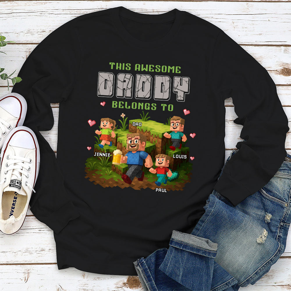 Custom Father's Day, Special Gift for Dad & Grandpa • Dad Blocky Quest - Personalized Shirt