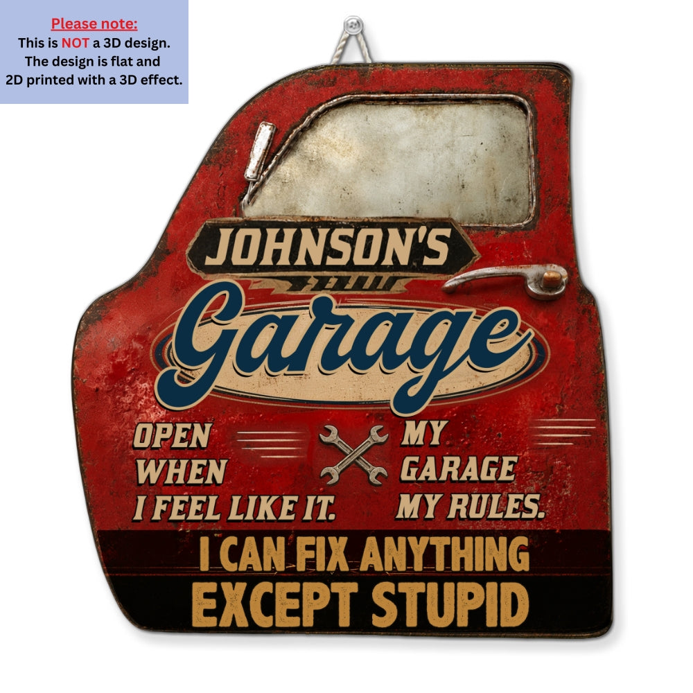 Custom Husband Anniversary Wall Decor Keepsake Gift • My Garage - Personalized Wood Sign