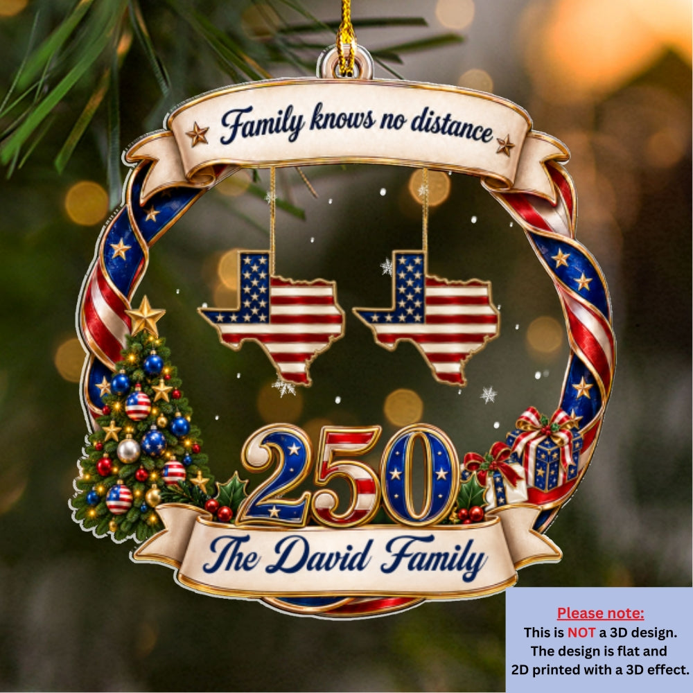 Custom Keepsake Christmas Ornament •  Together Wherever We Are - Personalized Acrylic Ornament