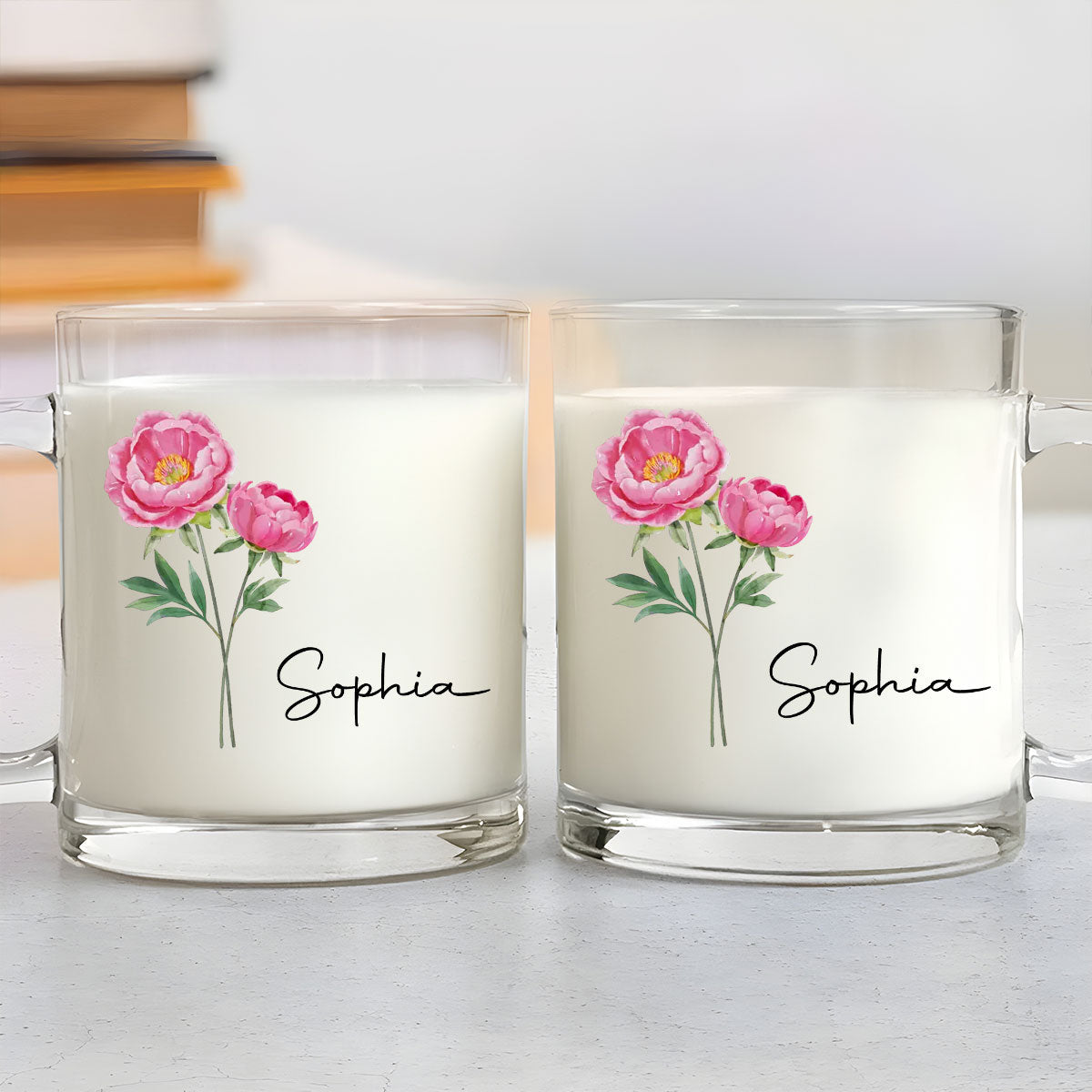 Custom Best Friend, Christmas & Birthday Friendship Keepsake Gift • Friends Are Flowers - Personalized Glass Mug