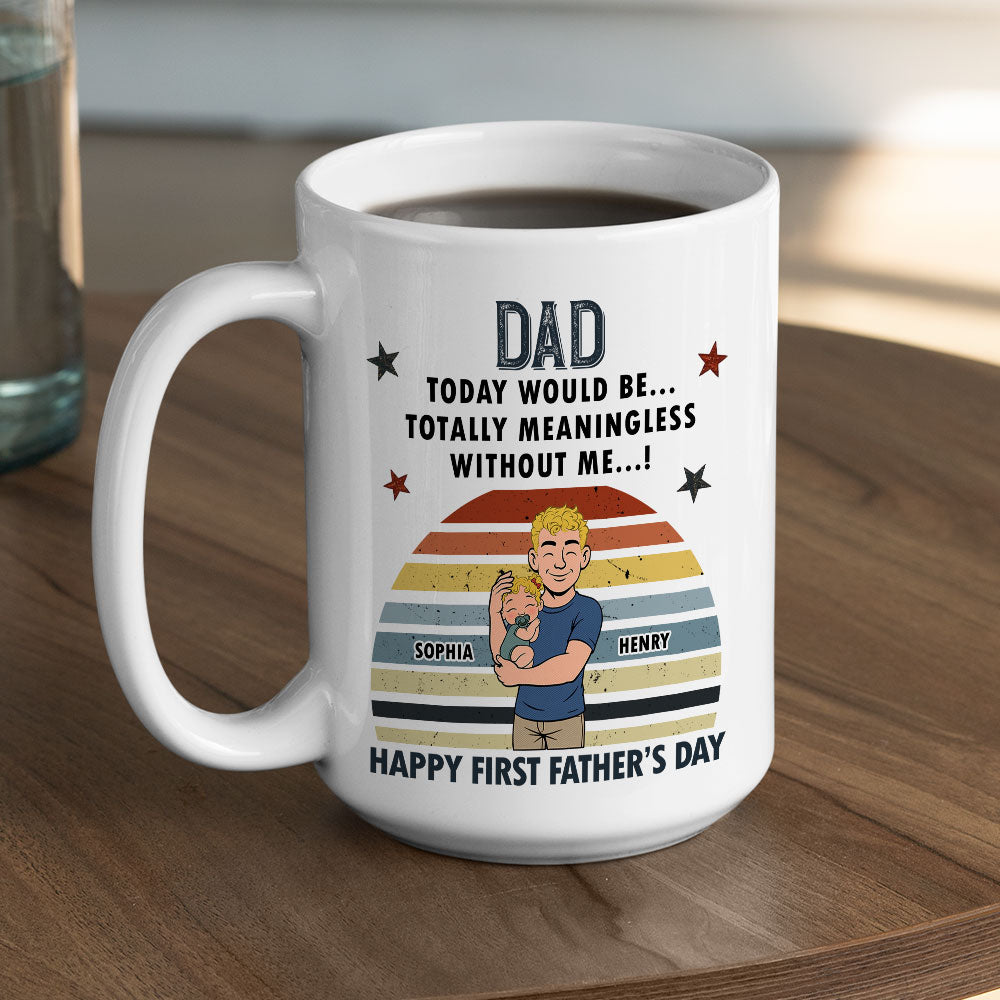 Custom First Father's Day, Christmas Gift for New Dad • Daddyhood Starts With Love - Personalized Coffee Mug