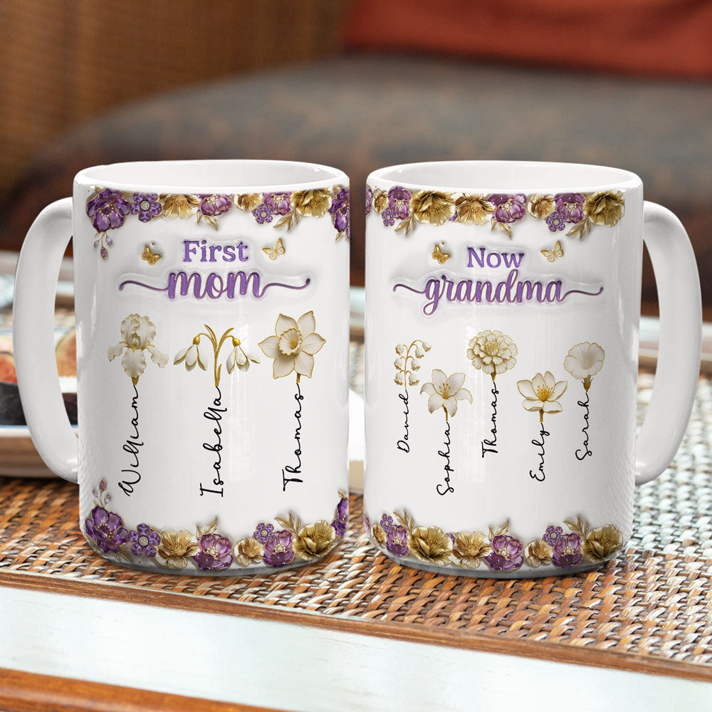 Custom Mother's Day Gift for Mom & Grandma • Mother Pearl Grandma Love - Personalized 3D Effect Mug