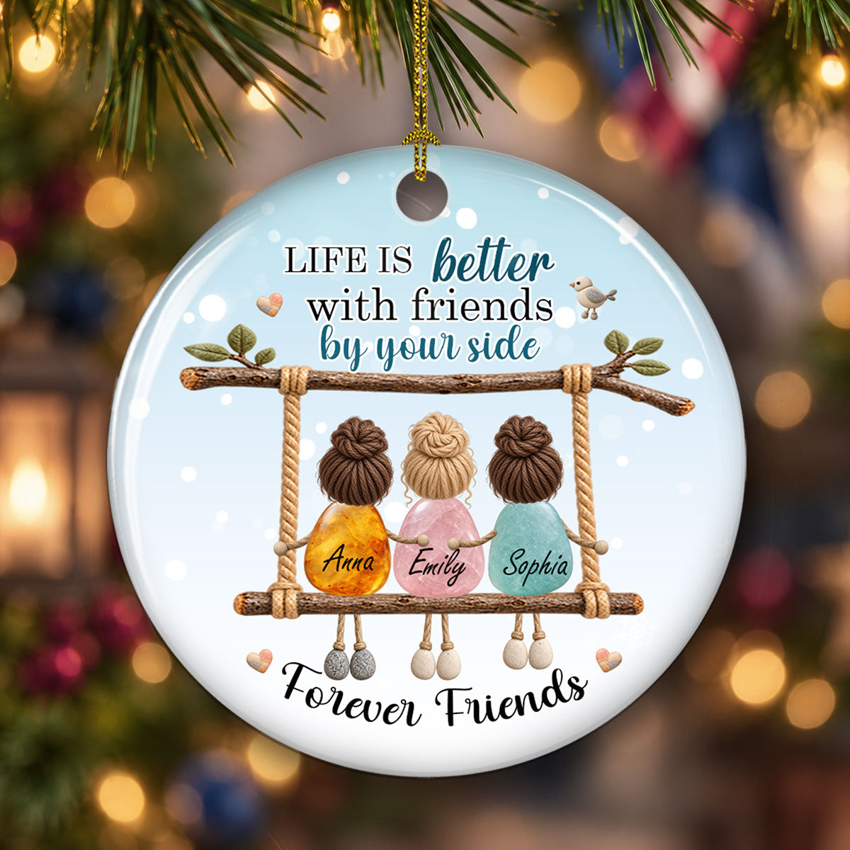 Custom Sister Christmas Ornament •  Special Moments - Personalized Ceramic Ornament