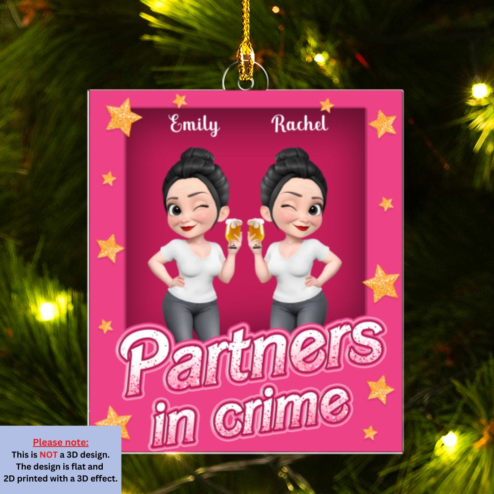 Custom Friendship Christmas Ornament, Best Friend Gift •  Crime Crew - Personalized Acrylic Ornament