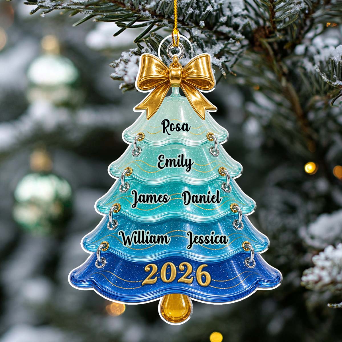Custom Keepsake Christmas Ornament •  Family Christmas Tree - Personalized Acrylic Ornament