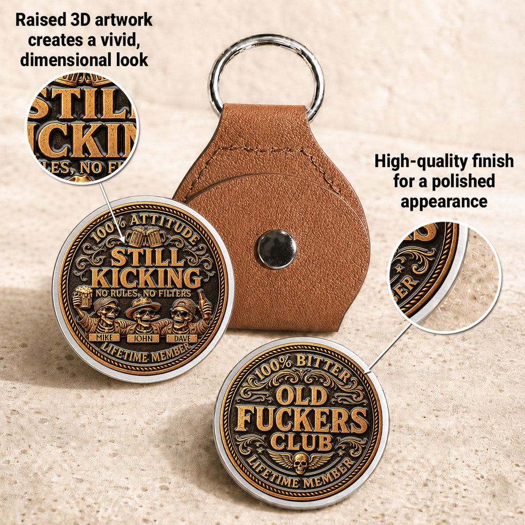 Custom Besties Coin Keychain, Friendship Birthday Gifts • Still Kicking - Personalized 3D Printing Pocket Hug